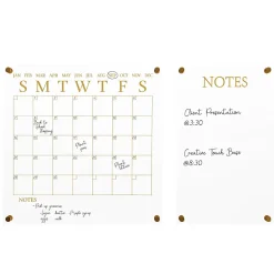 Martha Stewart Grayson Acrylic Monthly Wall Calendar And Notes Board, 18