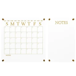 Martha Stewart Grayson Acrylic Monthly Wall Calendar And Notes Board, 18