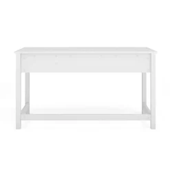 Martha Stewart Hutton Shaker Style Home Office 3 Drawer Desk, White Frame/Polished Brass Hardware