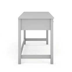 Martha Stewart Hutton Shaker Style Home Office 3 Drawer Desk, Gray Frame/Brushed Nickel Hardware