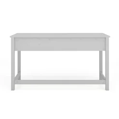 Martha Stewart Hutton Shaker Style Home Office 3 Drawer Desk, Gray Frame/Brushed Nickel Hardware