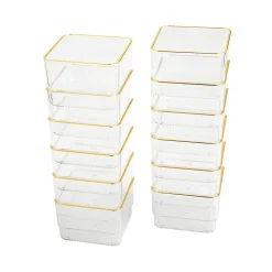 Martha Stewart Kerry Plastic Stackable Office Desk Drawer Organizers, 2