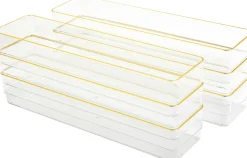 Martha Stewart Kerry Plastic Stackable Office Desk Drawer Organizers, 2