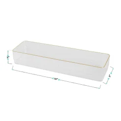 Martha Stewart Kerry Plastic Stackable Office Desk Drawer Organizers, 2