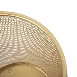 Martha Stewart Ryder Mesh Metal Trash Can, 4.5 Gallon, Gold