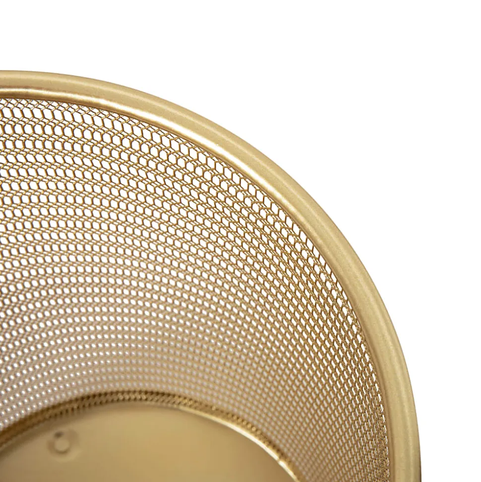 Martha Stewart Ryder Mesh Metal Trash Can, 4.5 Gallon, Gold
