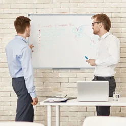 MasterVision® Earth Silver Easy Clean™ Non-Magnetic Melamine Dry-Erase Whiteboard, 48
