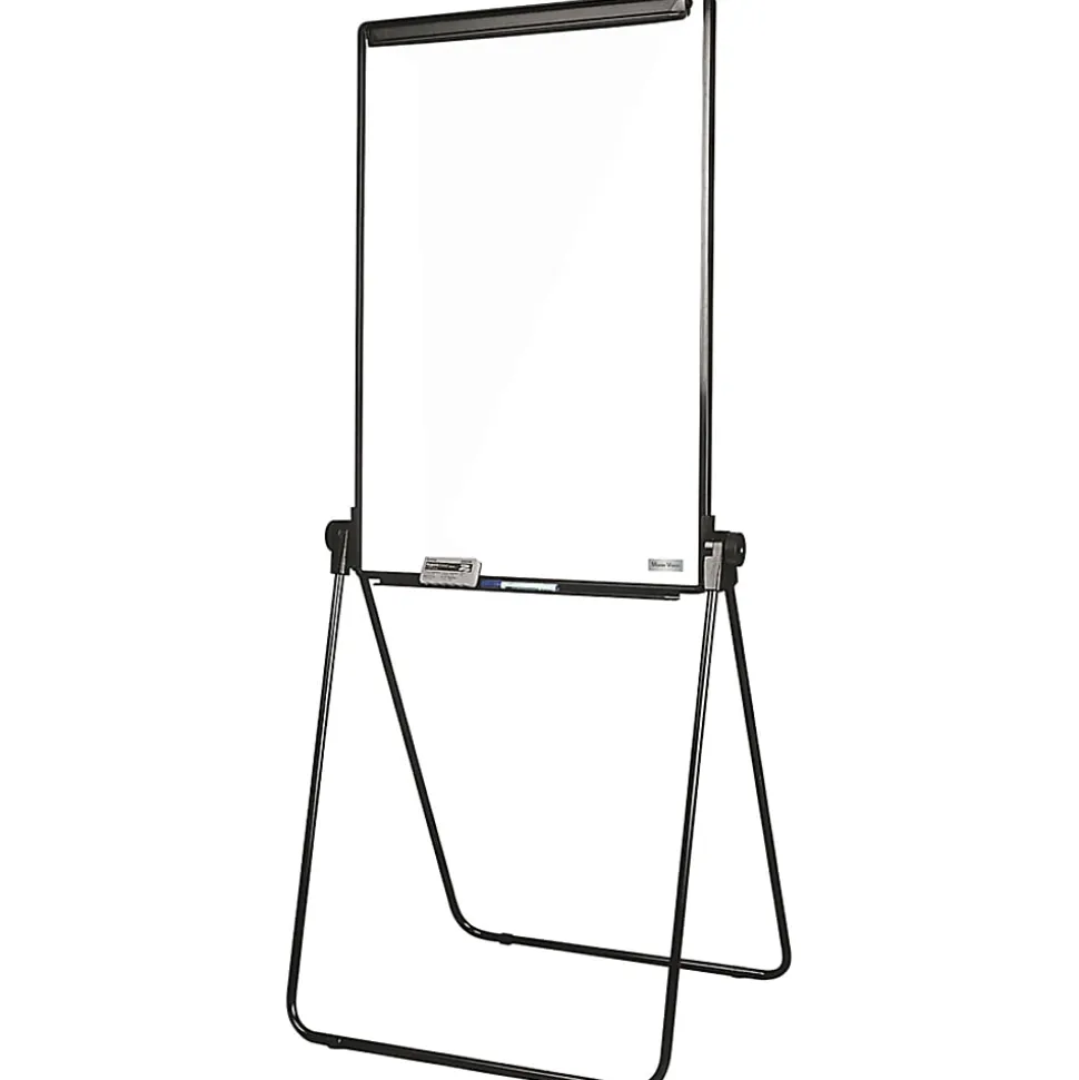 MasterVision Footbar Non-Magnetic Dry-Erase Whiteboard Easel, 27" x 41", Plastic Frame With Black Finish