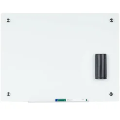 MasterVision Magnetic Glass Dry Erase Board - 48" (4 ft)x 96" (8 ft) - White Glass Surface - Rectangle - Horizontal/Vertical - Magnetic - 1 Each
