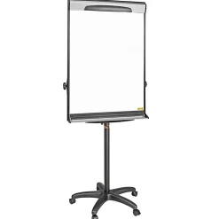 MasterVision® Magnetic Gold Ultra Dry-Erase Whiteboard Mobile Presentation Easel, 76", Steel Frame With Black Finish