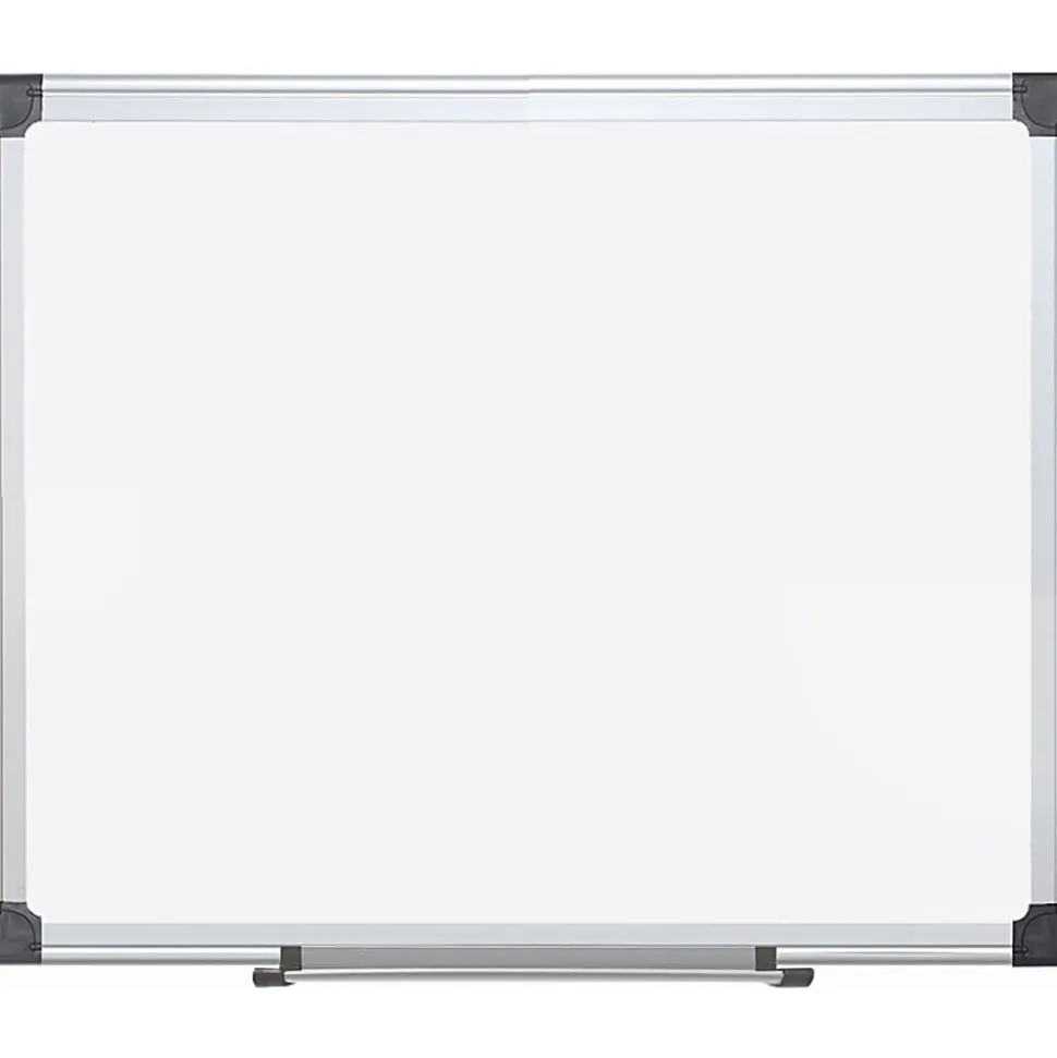 MasterVision® Maya Platinum Pure Magnetic Dry-Erase Whiteboard, 48" x 72", Aluminum Frame With Silver Finish