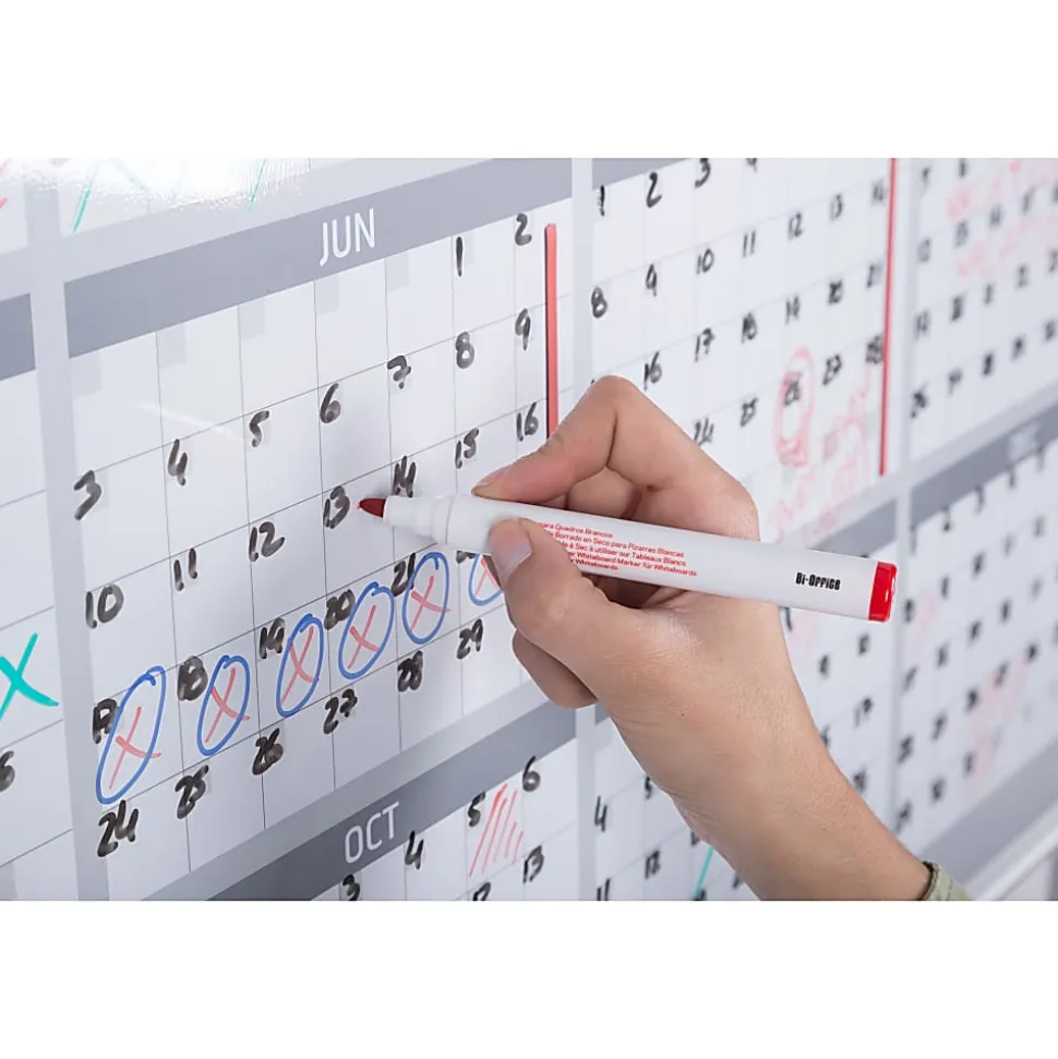 MasterVision 36" 12-month Calendar Planning Board - Yearly - 12 Month - White - Aluminum - 24" Height x 36" Width