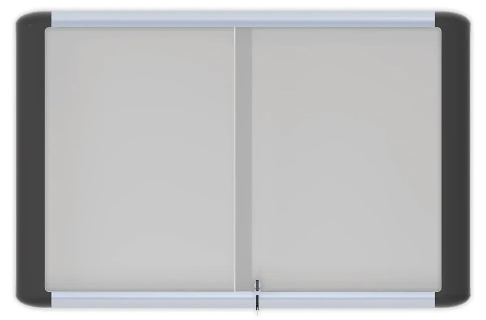 MasterVision® Platinum Pure Magnetic Dry-Erase Enclosed Whiteboard, Sliding Door, 36" x 48", Aluminum Frame With Silver Finish