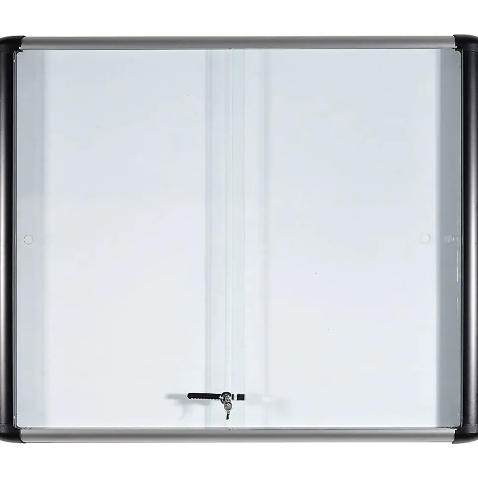 MasterVision® Platinum Pure Magnetic Dry-Erase Enclosed Whiteboard, Sliding Door, 36" x 48", Aluminum Frame With Silver Finish