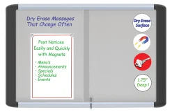 MasterVision® Platinum Pure Magnetic Dry-Erase Enclosed Whiteboard, 48