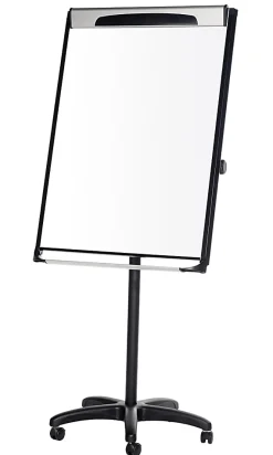 MasterVision® Platinum PureWhite™ Porcelain Magnetic Mobile Dry-Erase Whiteboard Easel, 29" x 41" Metal Frame With Black/Gray Finish