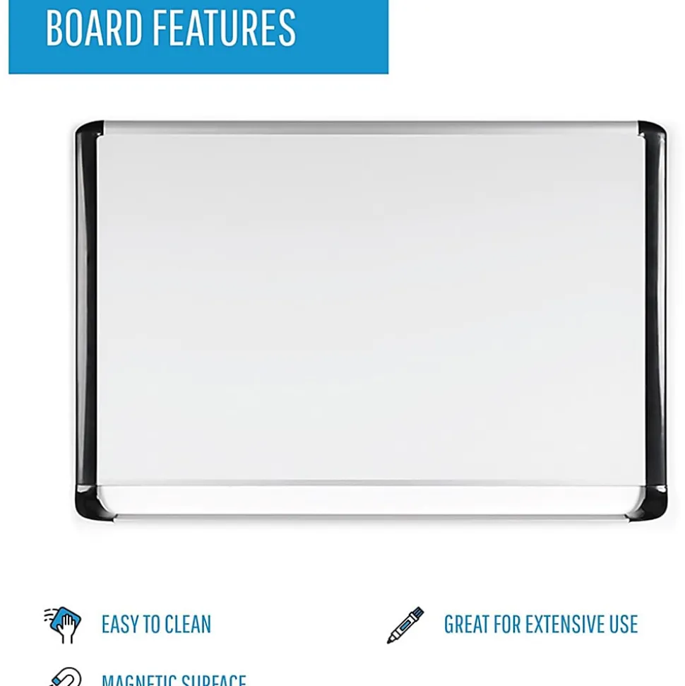 MasterVision® Porcelain Dry-Erase Whiteboard, 48" x 96", Aluminum Frame With Silver Finish