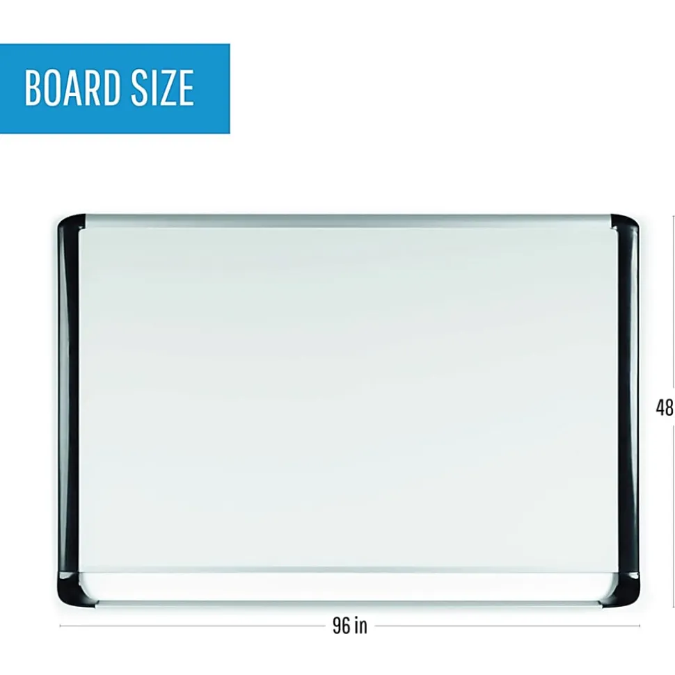 MasterVision® Porcelain Dry-Erase Whiteboard, 48" x 96", Aluminum Frame With Silver Finish