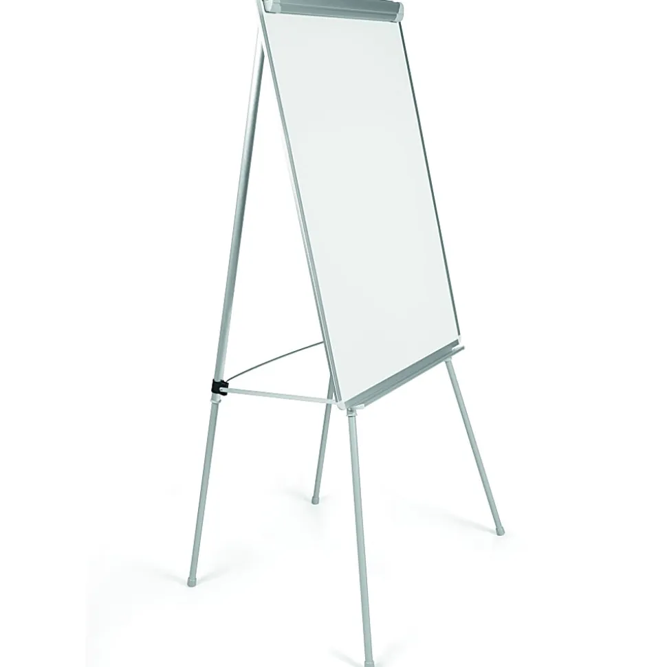 MasterVision Quadpod Presentation Easel - 28" (2.3 ft)x 40.5" (3.4 ft) - White Surface - Gray Aluminum Frame - Rectangle - Floor Standing, Tabletop