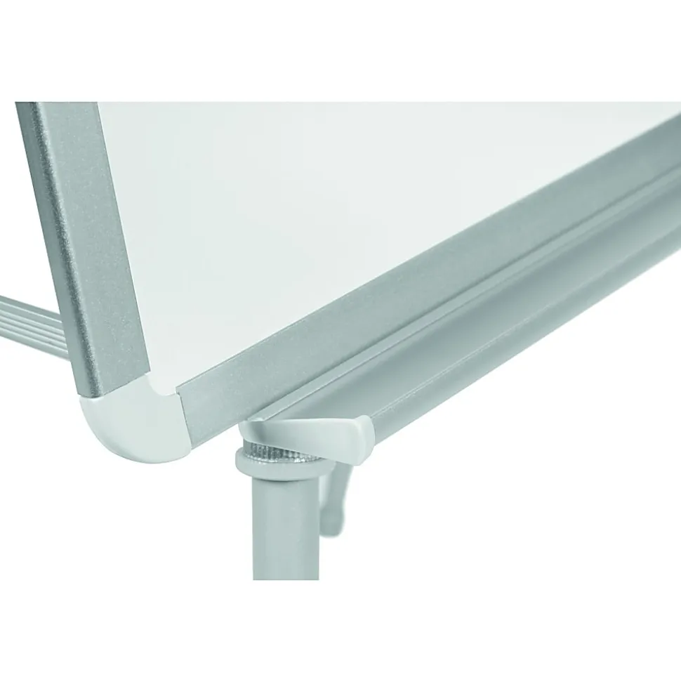 MasterVision Quadpod Presentation Easel - 28" (2.3 ft)x 40.5" (3.4 ft) - White Surface - Gray Aluminum Frame - Rectangle - Floor Standing, Tabletop