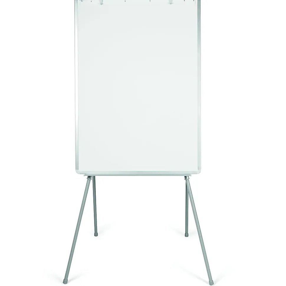 MasterVision Quadpod Presentation Easel - 28" (2.3 ft)x 40.5" (3.4 ft) - White Surface - Gray Aluminum Frame - Rectangle - Floor Standing, Tabletop