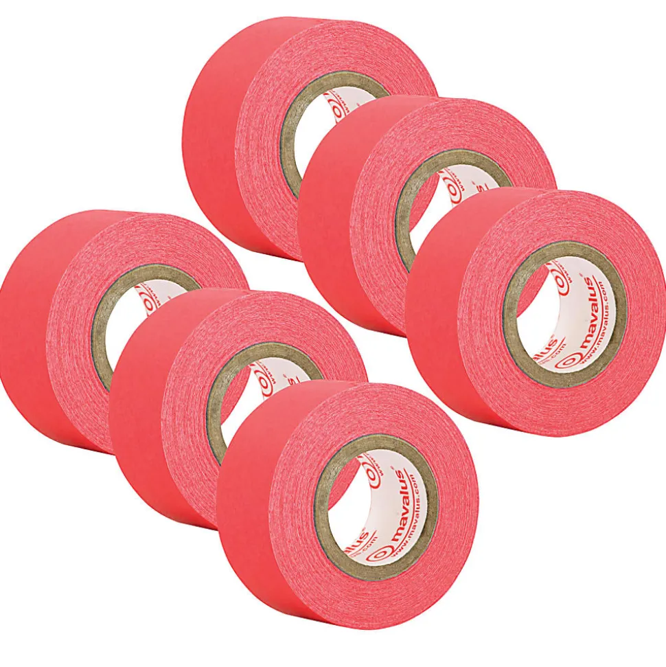 Mavalus® Tape, 1" x 324", Red, Pack Of 6