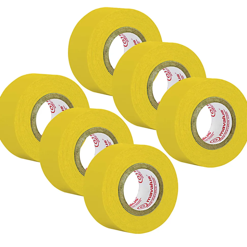 Mavalus® Tape, 1" x 324", Yellow, Pack Of 6