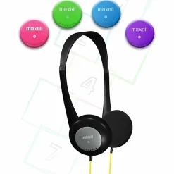 Maxell Action Kids Headphones With Mic - Stereo - Wired - Over-the-head - Binaural - Supra-aural - 4 ft Cable