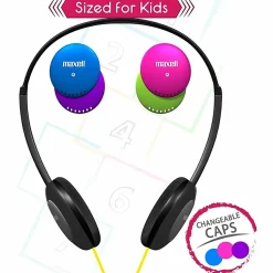Maxell Action Kids Headphones With Mic - Stereo - Wired - Over-the-head - Binaural - Supra-aural - 4 ft Cable