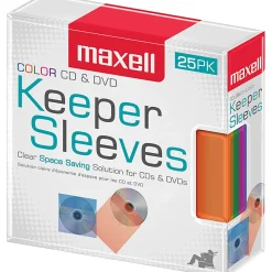 Maxell® CD/DVD Keepers, Assorted Colors, Pack Of 25