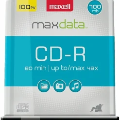 Maxell® CD-R Media Spindle, 700MB/80 Minutes, Pack Of 100
