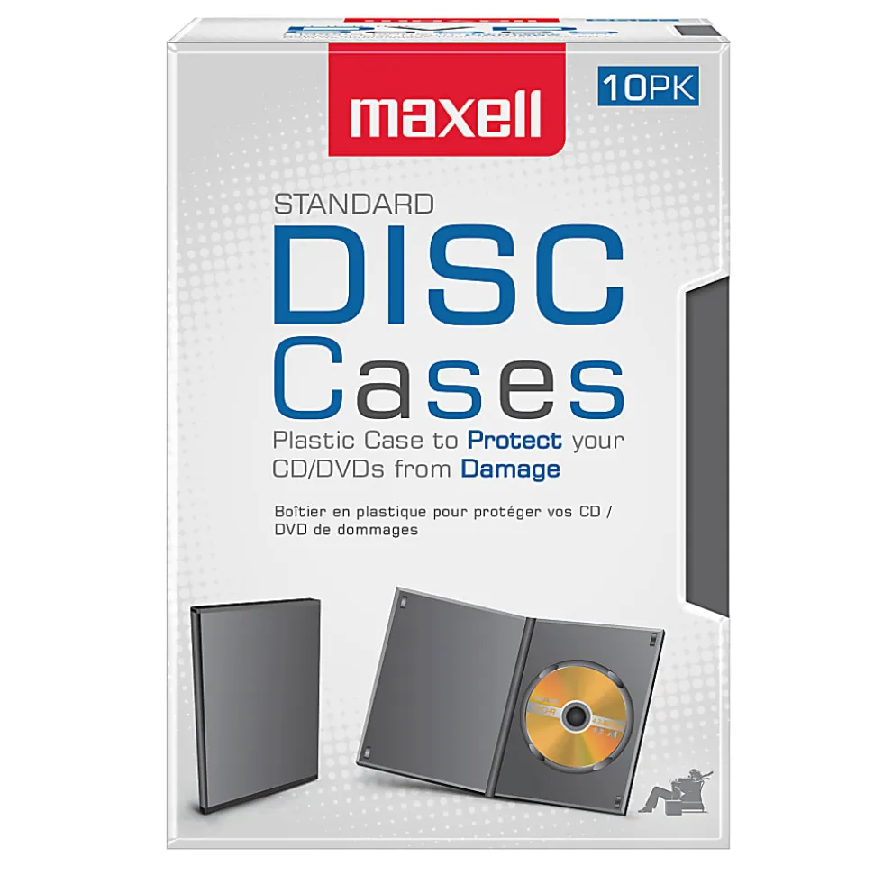 Maxell® DVD Video Cases, Standard, Black, Pack Of 10