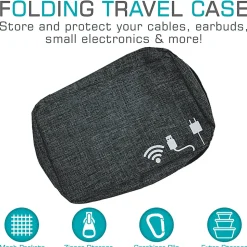 Maxell® Folding Storage Travel Case, Black, 199272