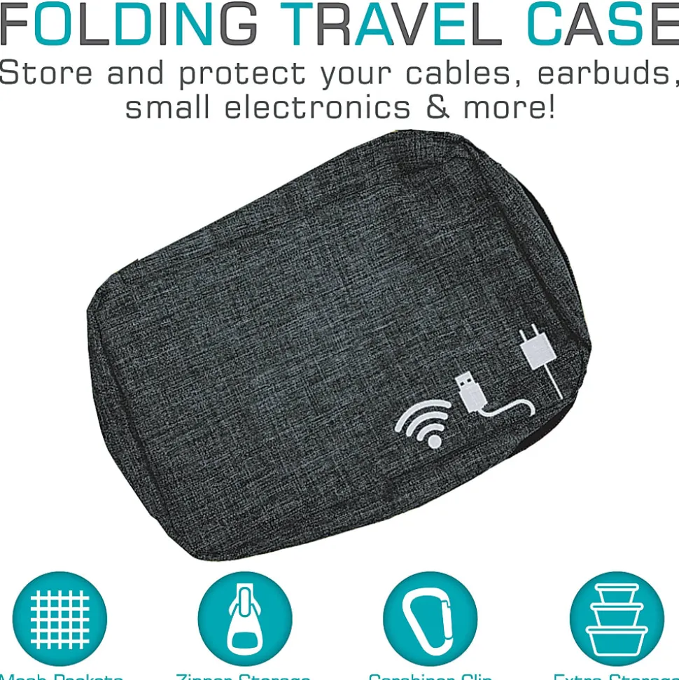 Maxell® Folding Storage Travel Case, Black, 199272