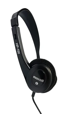 Maxell HP-100 Lightweight Stereo Headphone, Black