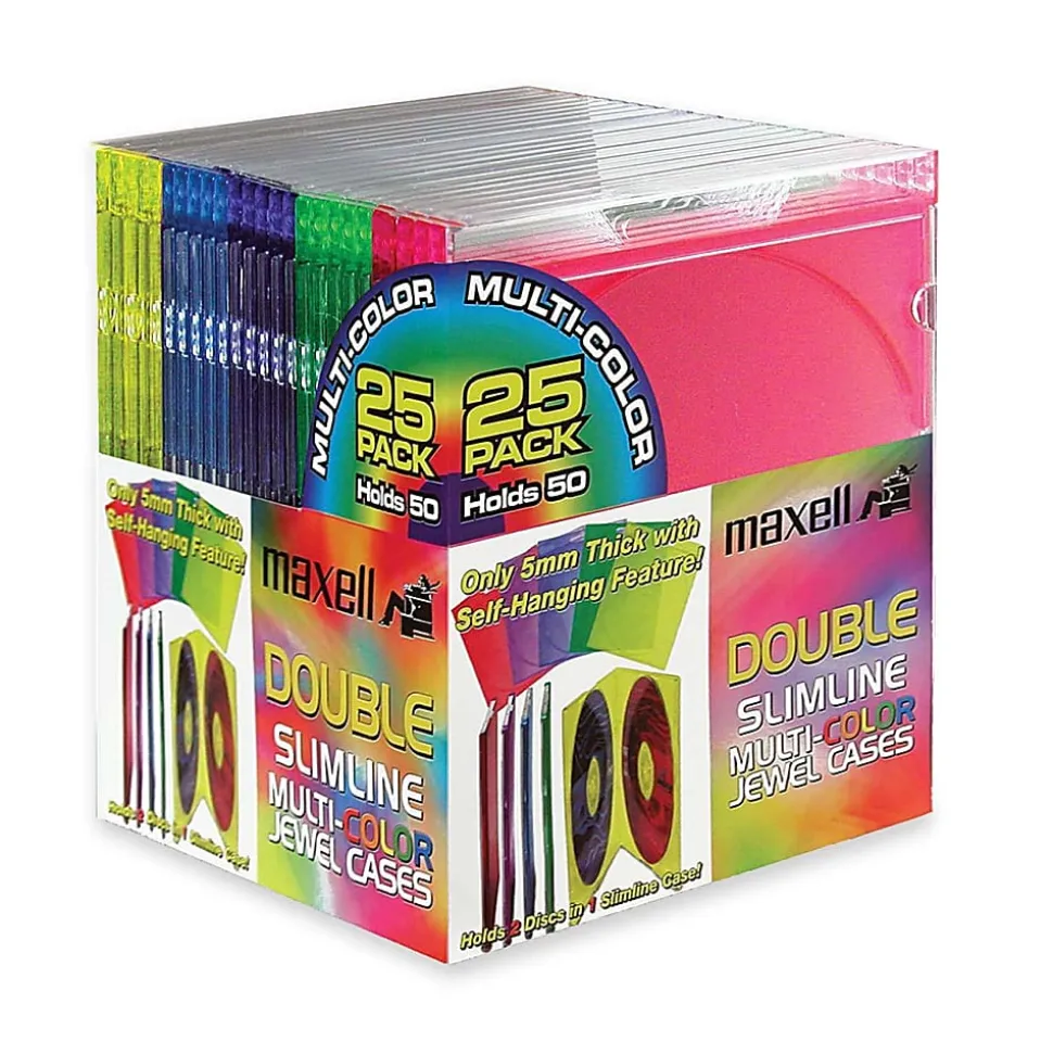 Maxell Multicolor Slim Jewel Cases