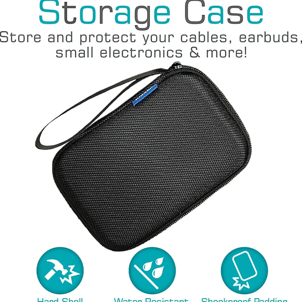 Maxell® Shock-Absorbent Mobile Storage Case, Black, 195515