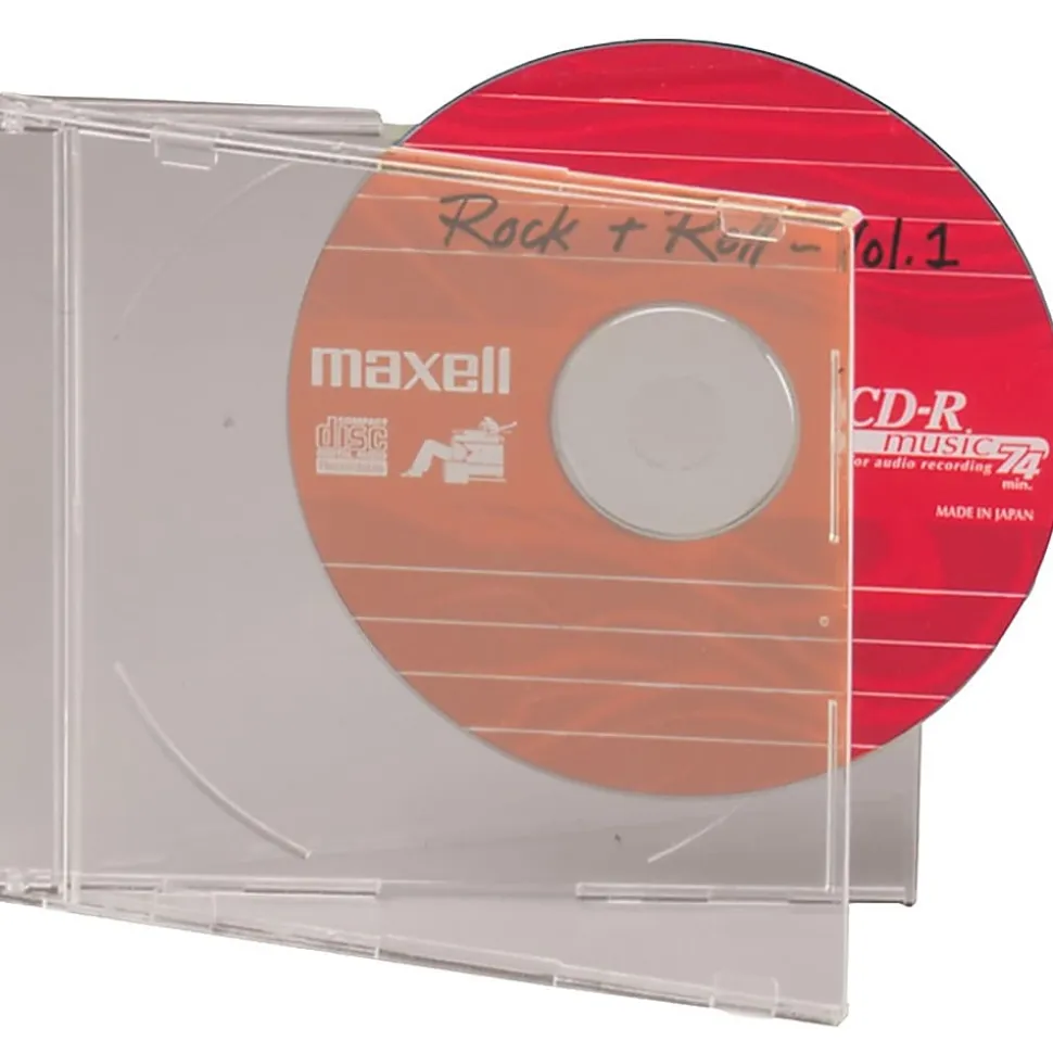 Maxell® Slim Jewel Cases, Clear, Pack Of 30