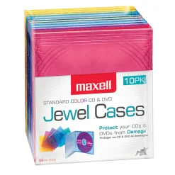 Maxell® Standard Jewel Cases, Assorted Colors, Pack Of 10