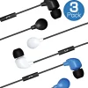 Maxell Trilogy Wired Earbuds, Black, Pack Of 3 Pairs, MAX199688