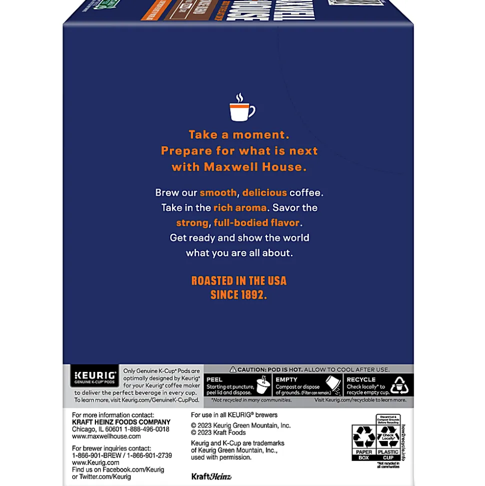 Maxwell House House Blend Coffee Keurig Single Serve K-Cup Pods, 24 Pods Per Pack, Case Of 4 Packs