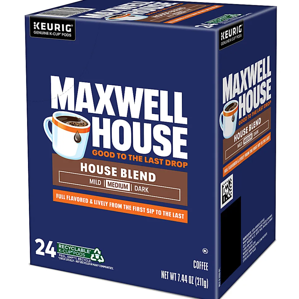 Maxwell House House Blend Coffee Keurig Single Serve K-Cup Pods, 24 Pods Per Pack, Case Of 4 Packs