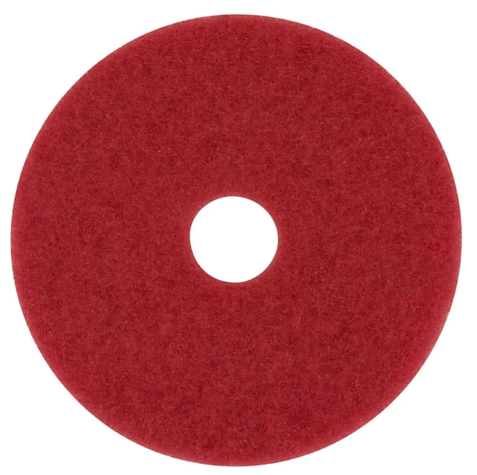 3M™ 5100 Buffer Floor Pads, 20" Diameter, Red, Box Of 5