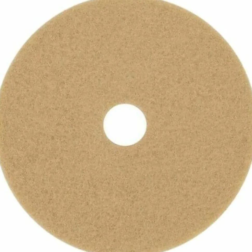 3M Burnish Pads, 19”, Tan, Case Of 5 Pads