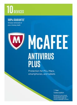 McAfee® AntiVirus Plus 2017, 1-Year Subscription, For 10 PC/Mac® Devices, Product Key