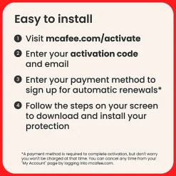 McAfee® Total Protection Antivirus & Internet Security Software, 5 Devices, 1-Year Subscription, Product Key, MTP41EOD5RAAM