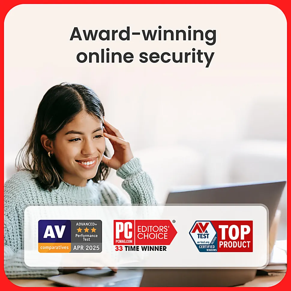 McAfee® Total Protection Antivirus & Internet Security Software, 5 Devices, 1-Year Subscription, Product Key, MTP41EOD5RAAM