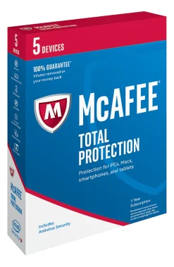 McAfee® Total Protection, For PC/Mac®, iOS And Android, 5 Devices, 1-Year Subscription, eCard