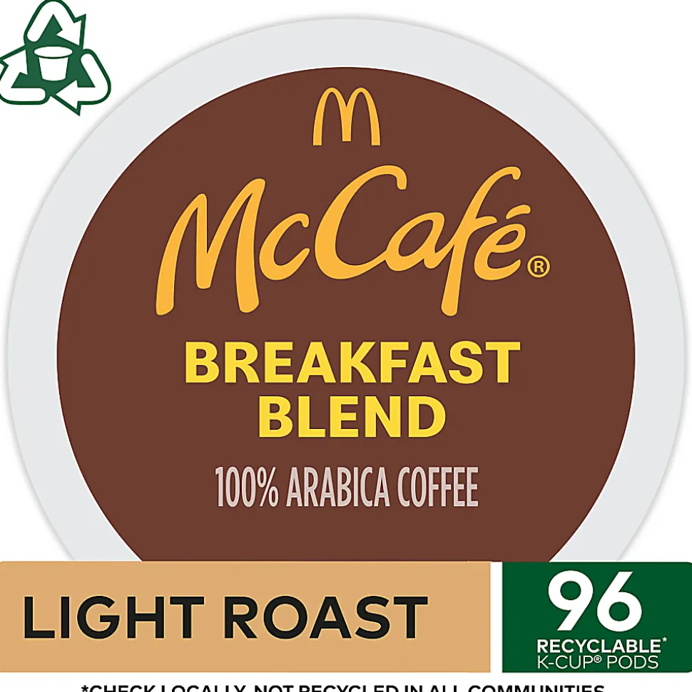 McCafe® Breakfast Blend Coffee, K-Cups, Box Of 24 Pods, Case Of 4 Boxes