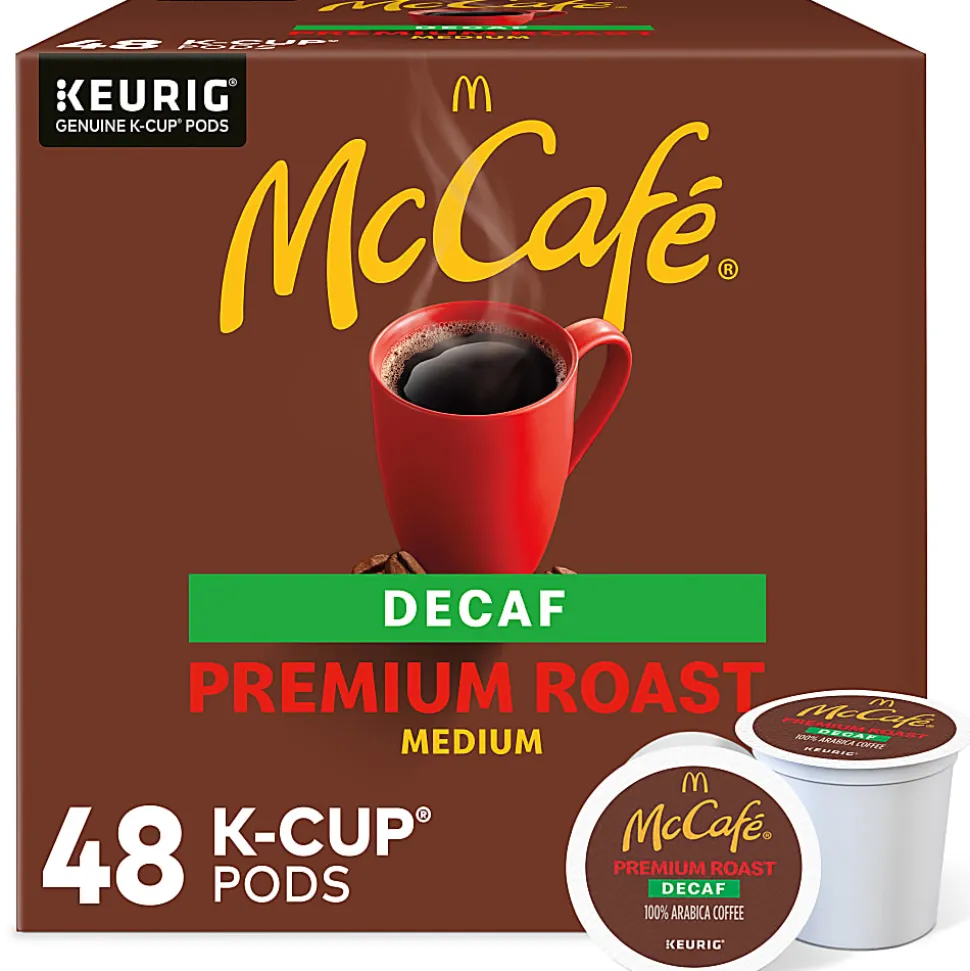 McCafe K-Cup, Pod Coffee - Medium - K-Cup, Pod - Premium Roast Decaf - Kosher - Decaffeinated - 48 / Pack